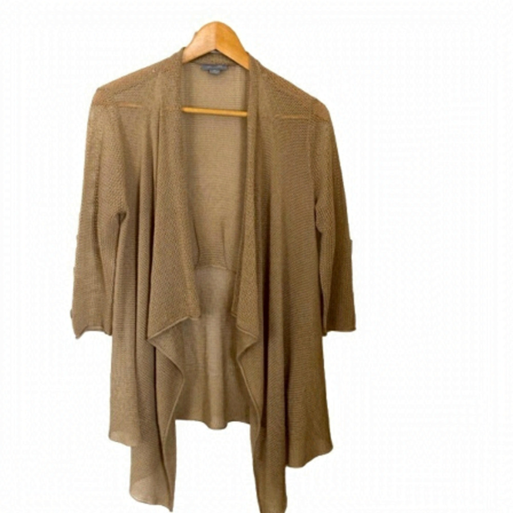 Boho Neutral Mesh Knit Festival Cardigan Small